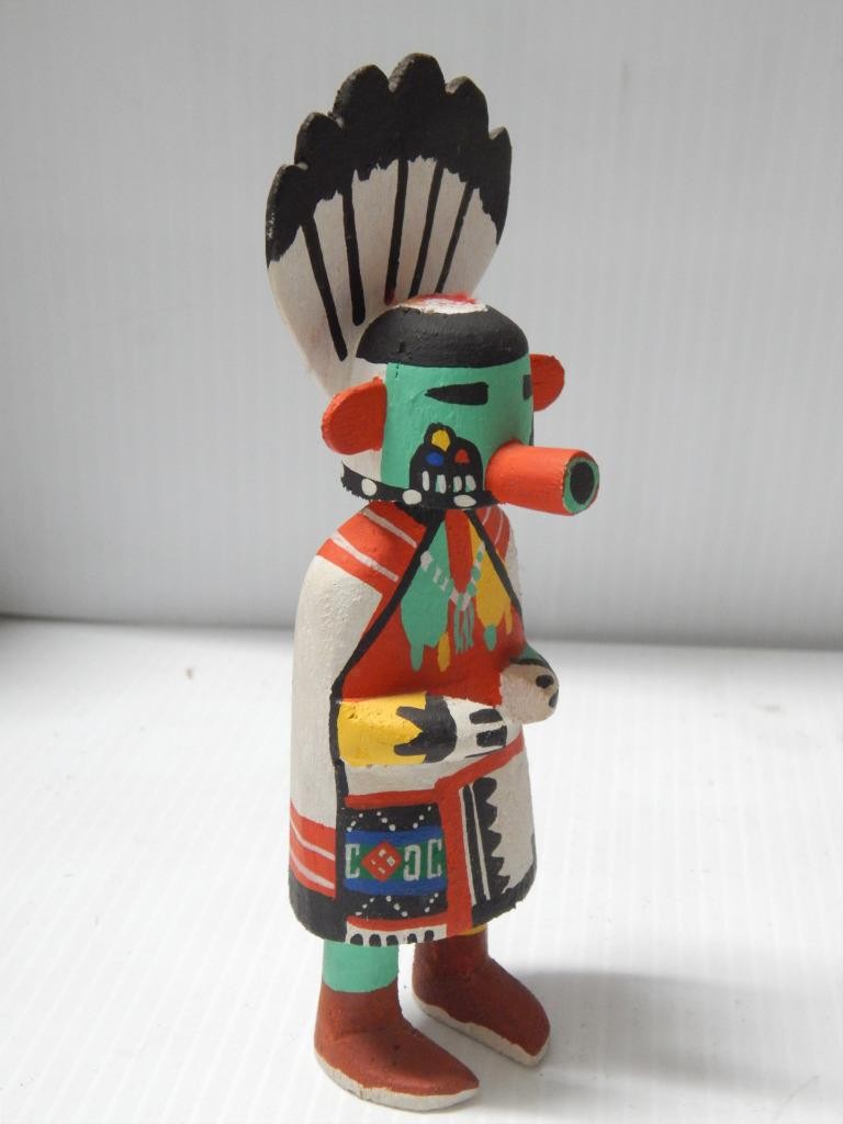 VINTAGE HOPI PUEBLO INDIAN HAND CRVD COTTONWOOD stiff arm KACHINA -not a 
