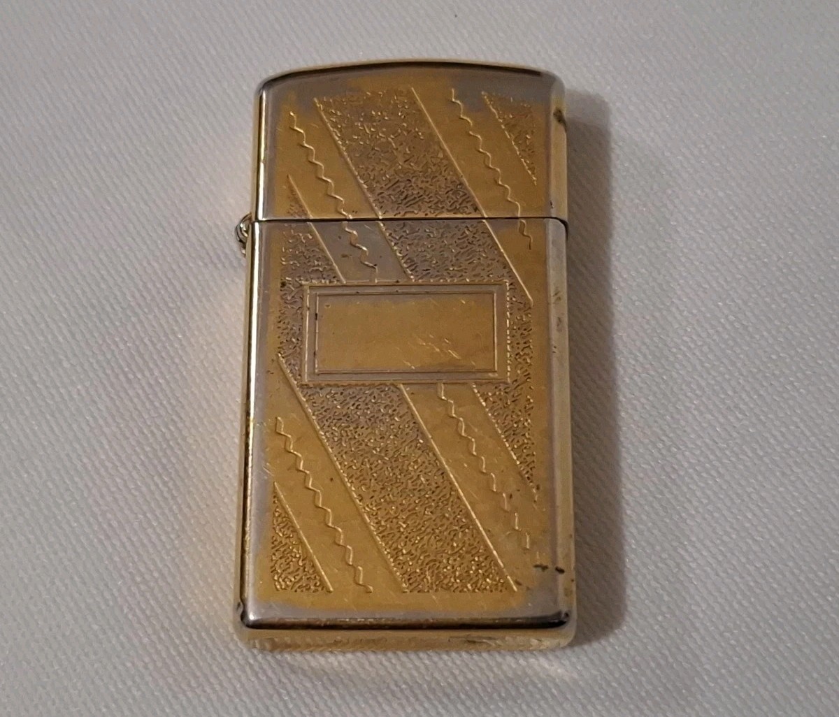 Vintage Gold Tone Slim Zippo lighter - 1970's - USED