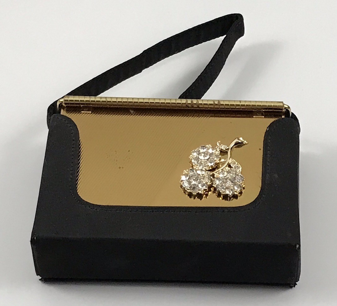 VTG Volupte Portmanteau Purse Compact CarryAll 1940s Jeweled With Case VTG Volupte Portmanteau Purse Compact CarryAll 1940s Jeweled With Case