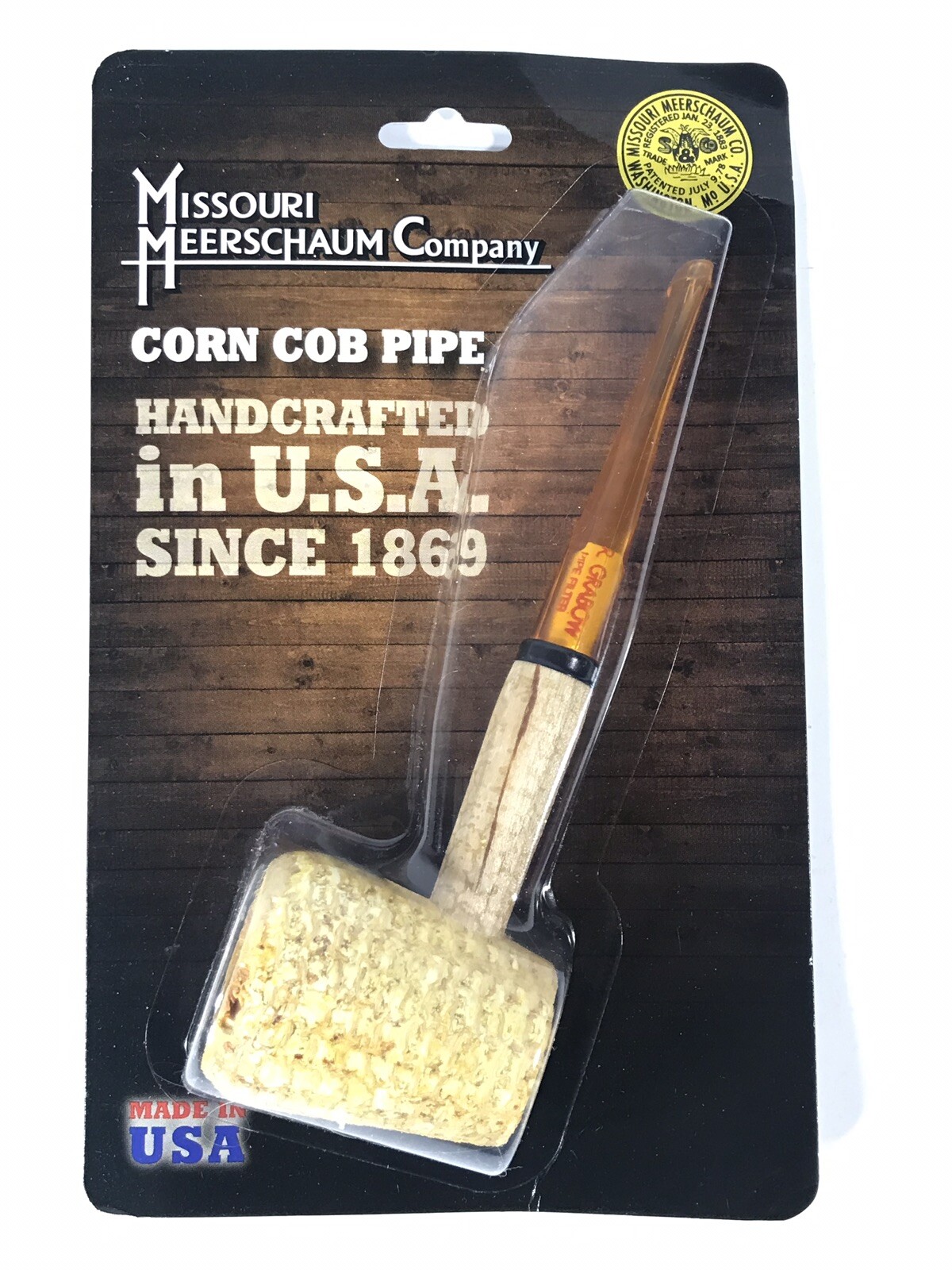 Missouri Meerschaum Corn Cob Pipe UnSmoked STRAIGHT Stem NEW IN PACK 6