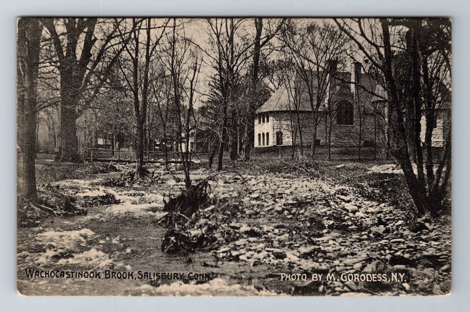 Salisbury CT-Connecticut, Wachocastinook Brook, Antique Vintage Postcard