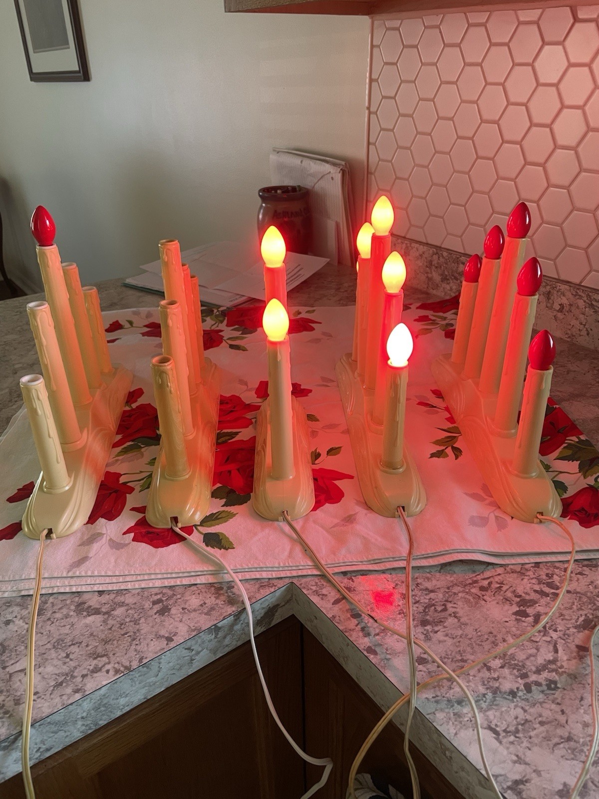 Vintage Christmas Window Candle Light Set of 5 Candoliers TESTED Vintage Christmas Window Candle Light Set of 5 Candoliers TESTED