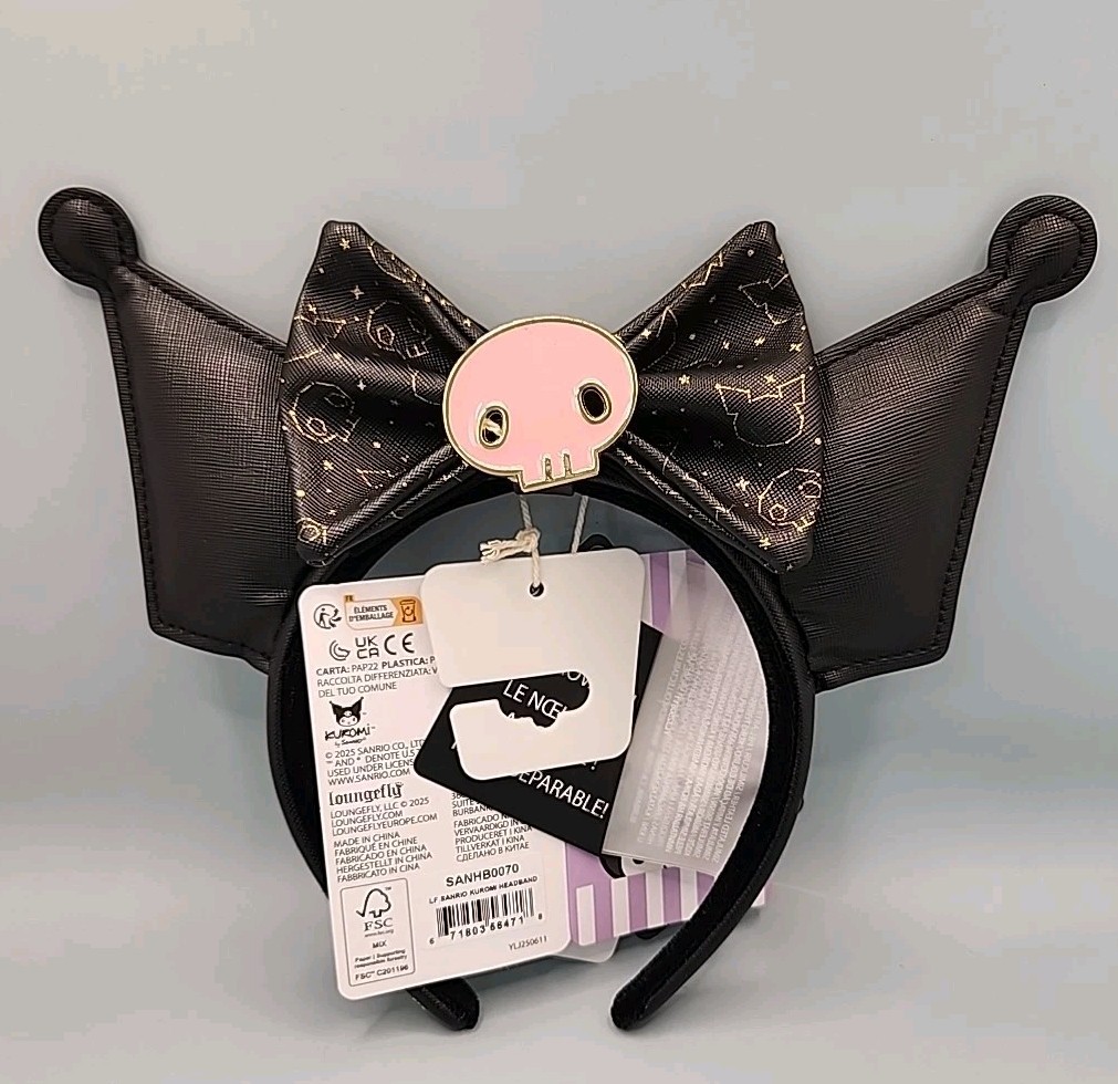 NEW Loungefly Sanrio Kuromi 20th Anniversary Ear Head Band