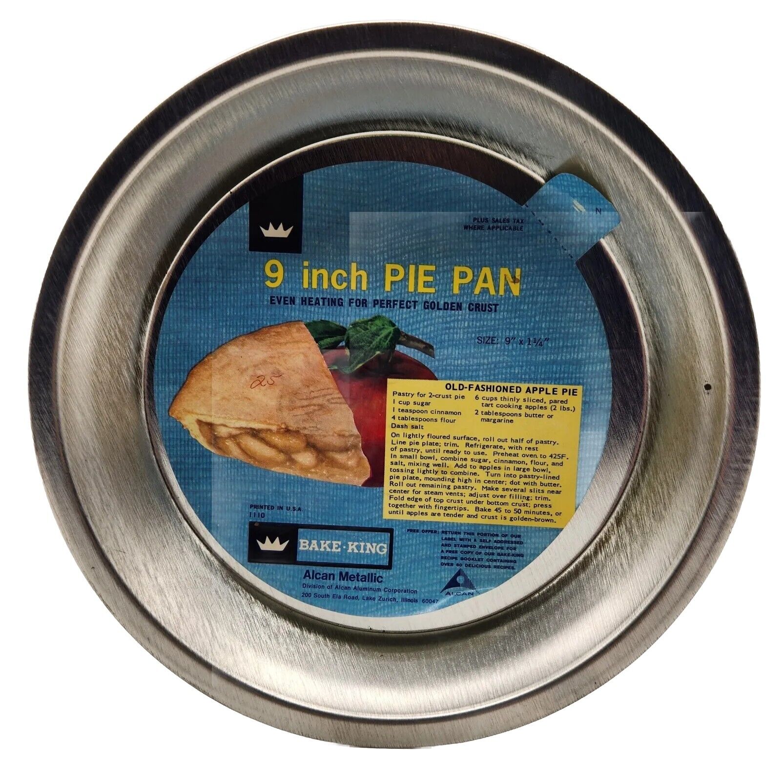 Bake King 9” Round Pie Pan Bakeware King of Bakeware 9\