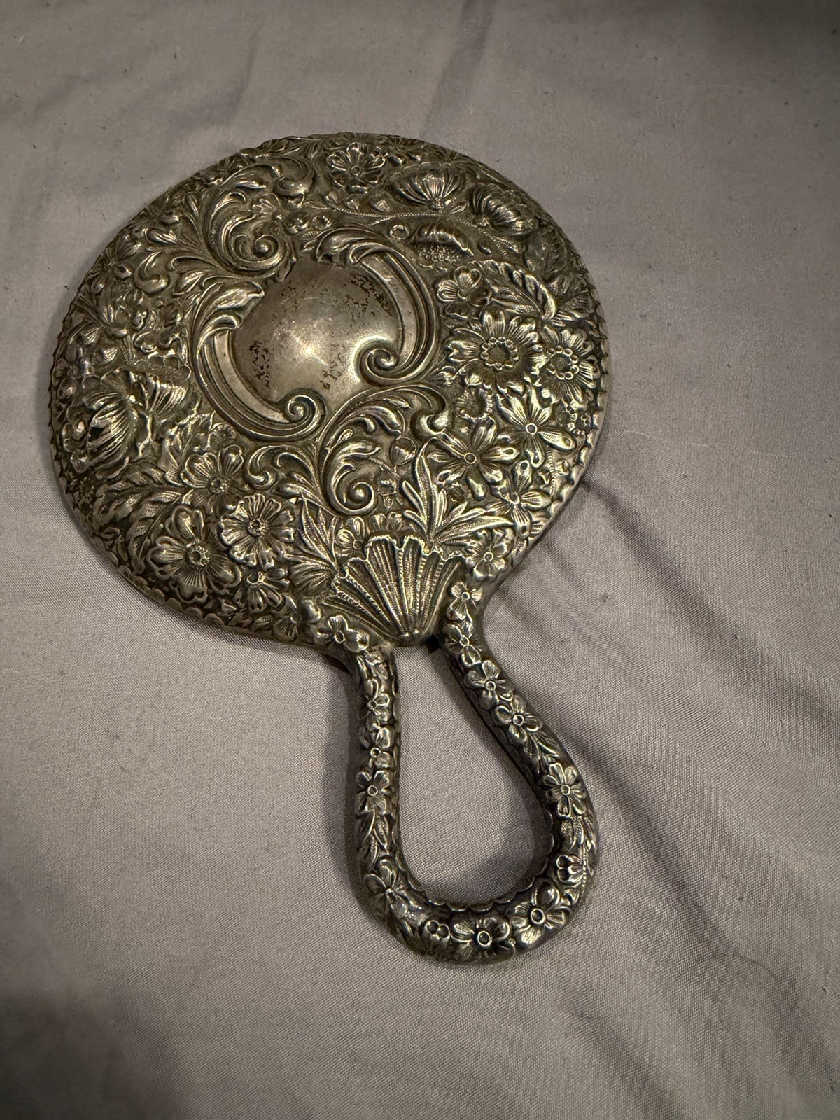 Antique Gorham 835 Silver Art Nouveau Victorian Hand Mirror 
