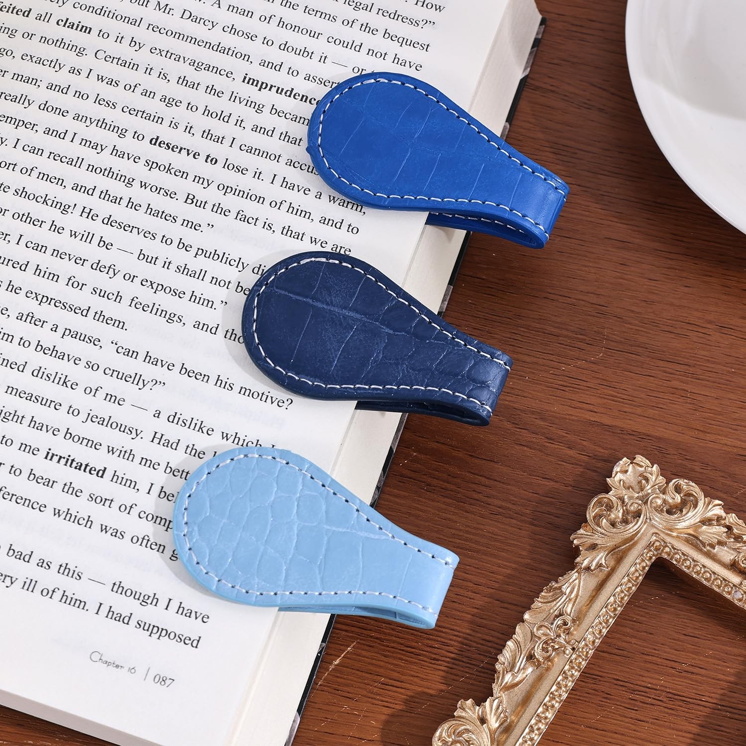 3PCS Vintage Magnetic Leather Bookmark, Leather Magnetic Bookmarks for Women, Ma