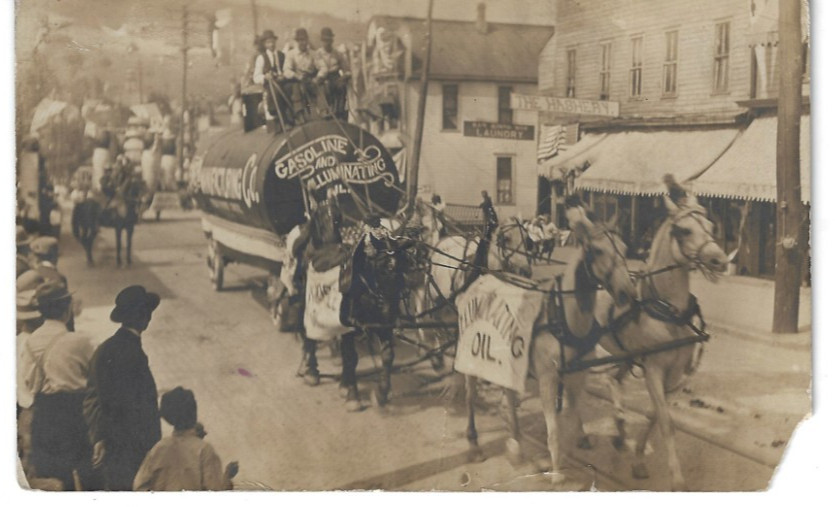 1907 RPPC Indian Territory ITIO Oil Tank Wagon Parade Bartlesville Pawhuska OK