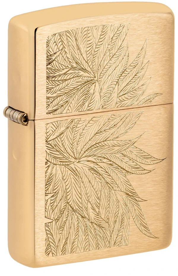 Zippo 46826, Lush Leaves Design, Brushed Brass Finish Lighter, NEW Zippo 46826, Lush Leaves Design, Brushed Brass Finish Lighter, NEW