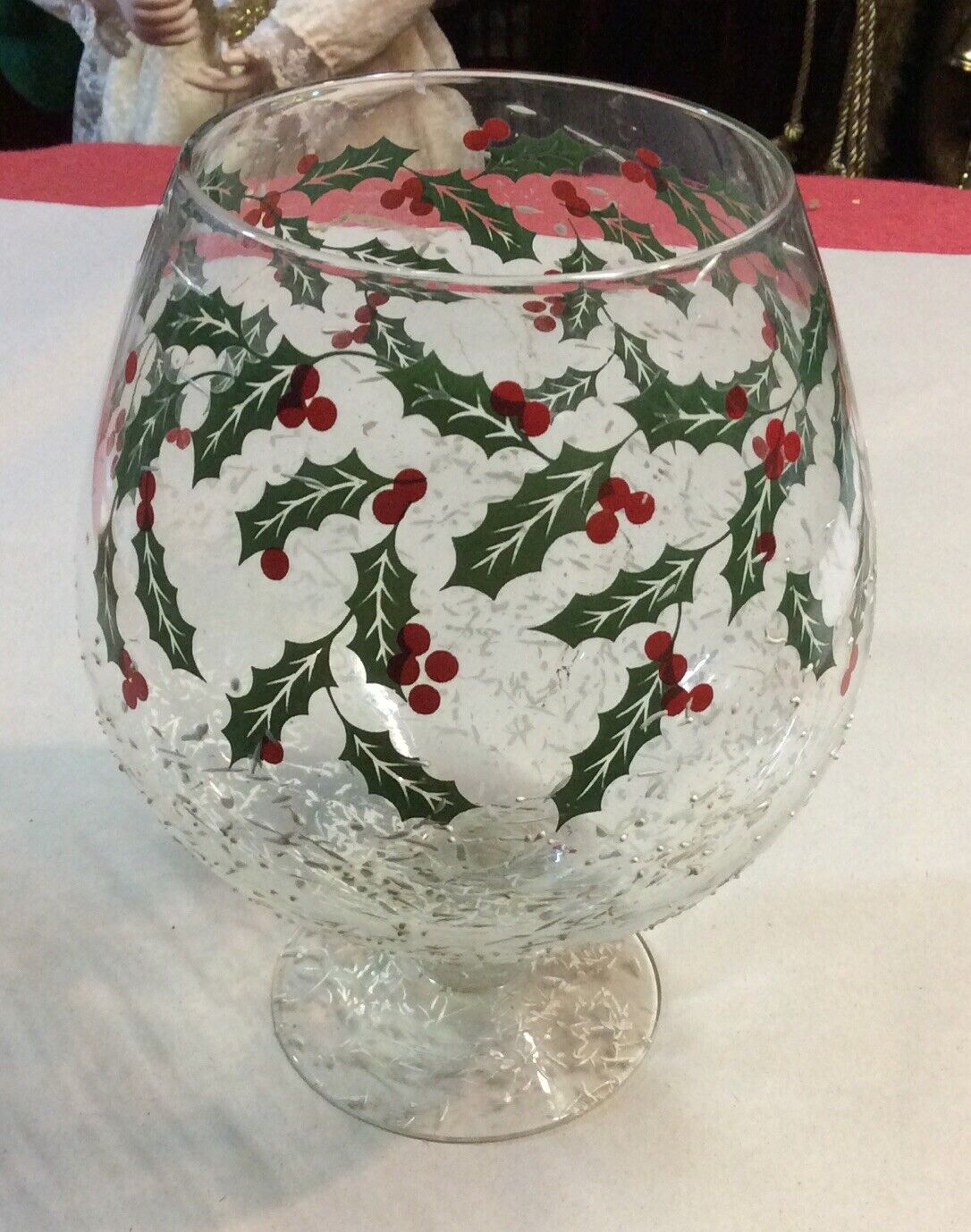 Vintage Holiday Christmas Glass 8” Height