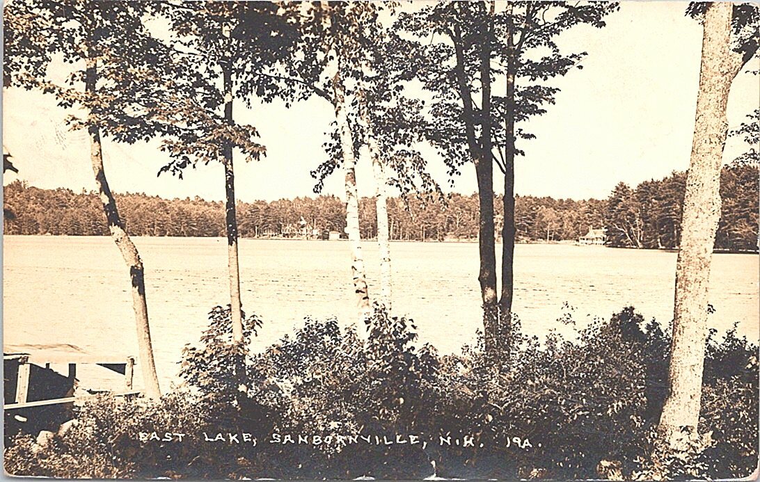RPPC Sanbornville NH Shoreline Scene on East Lake 1939