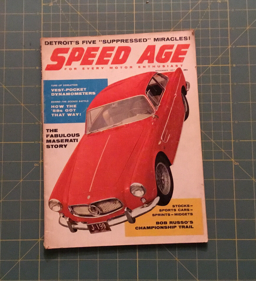 SPEED AGE FOR EVERY MOTOR ENTHUSIAST MAGAZINE NOVEMBER 1957, RARE 76 Pages