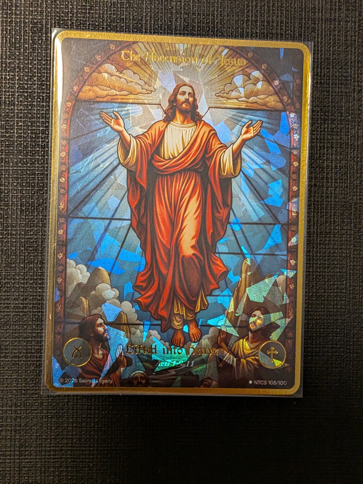 {Sacred Legacy} The Ascension of Jesus Lifted Into Heaven Stained Glass 105/100
