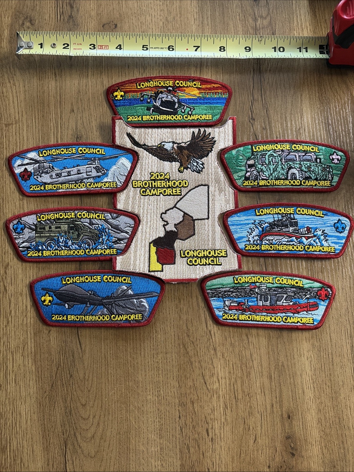 2024 LongHouse Council Boy Scouts Of America Brotherhood Camper Patch Set ￼