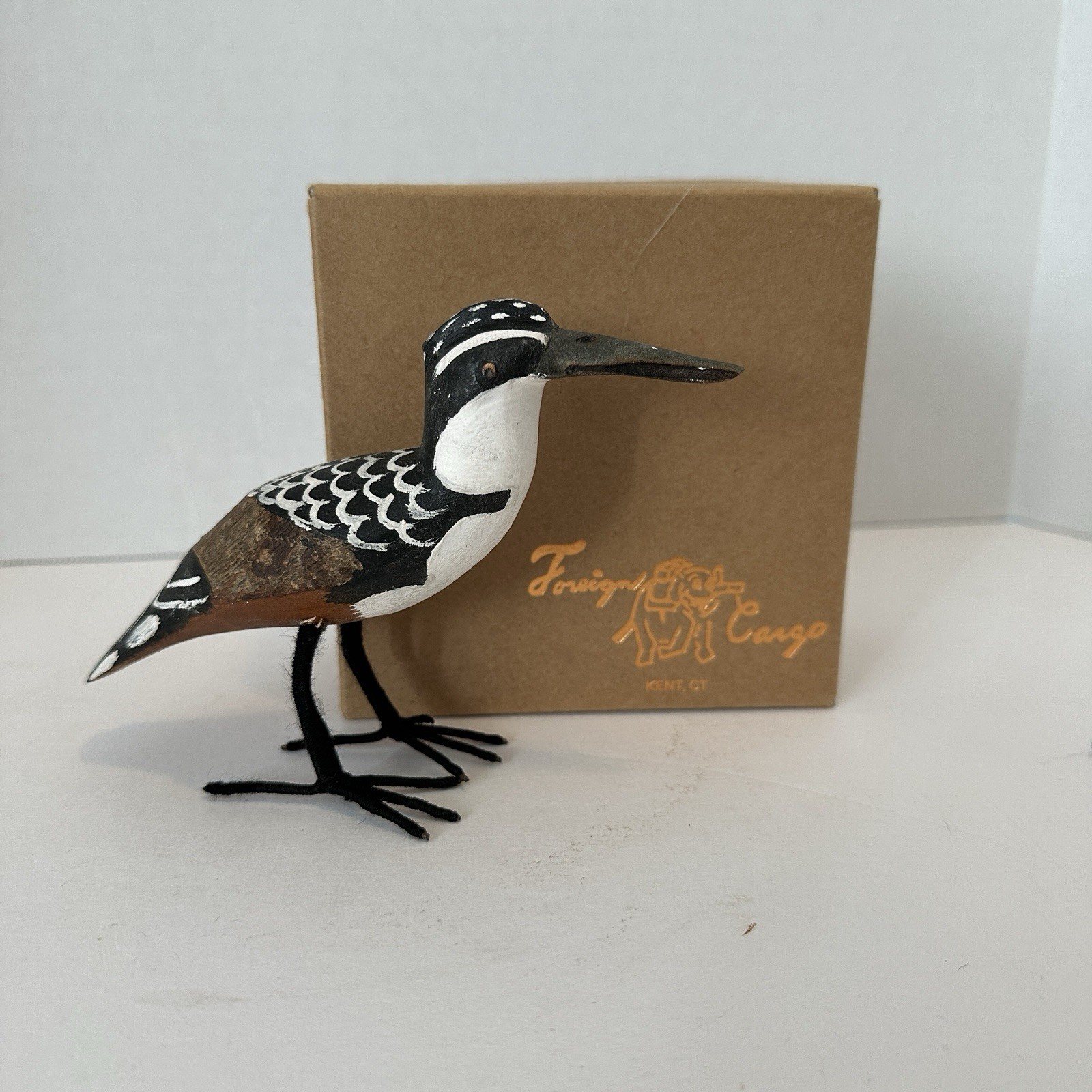 Hand-carved, hand-painted wooden shorebird waterfowl Foreign Cargo Kent CT USA