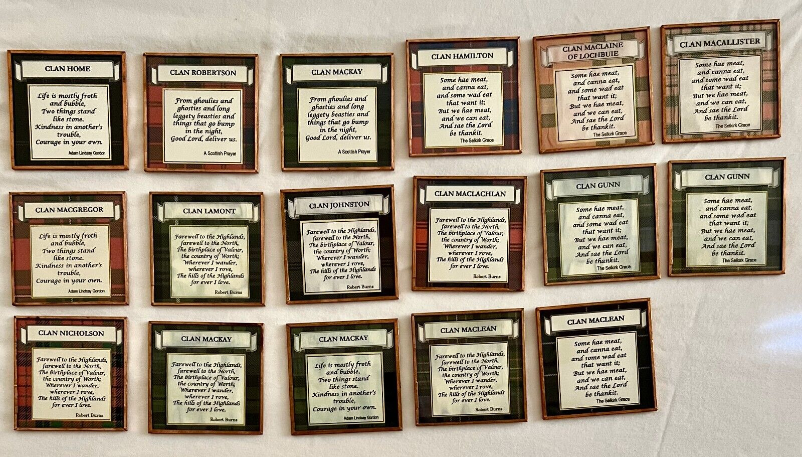 A Wee Thought Mary Catherine Smyth Copper Framed Signed Miniature Plaques- Poems
