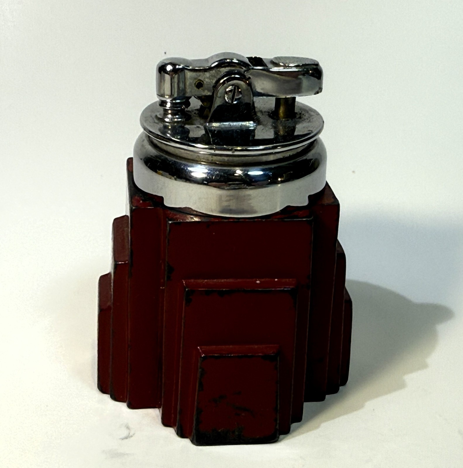 1929 art deco cardinal skyscrapper Ronson New Yorker automatic desk lighter