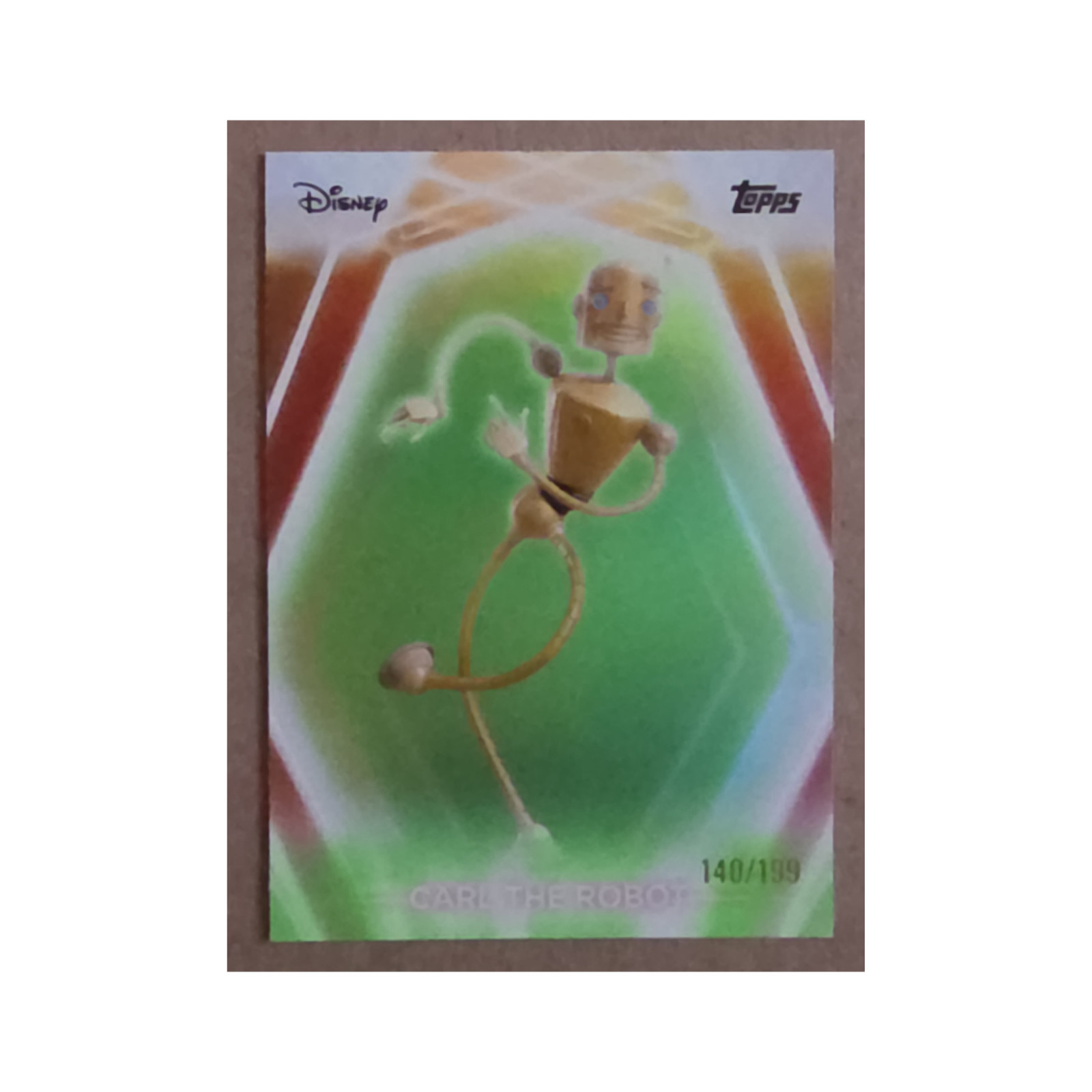 Carl the Robot 143 Disney Topps Chrome 140/199 green card