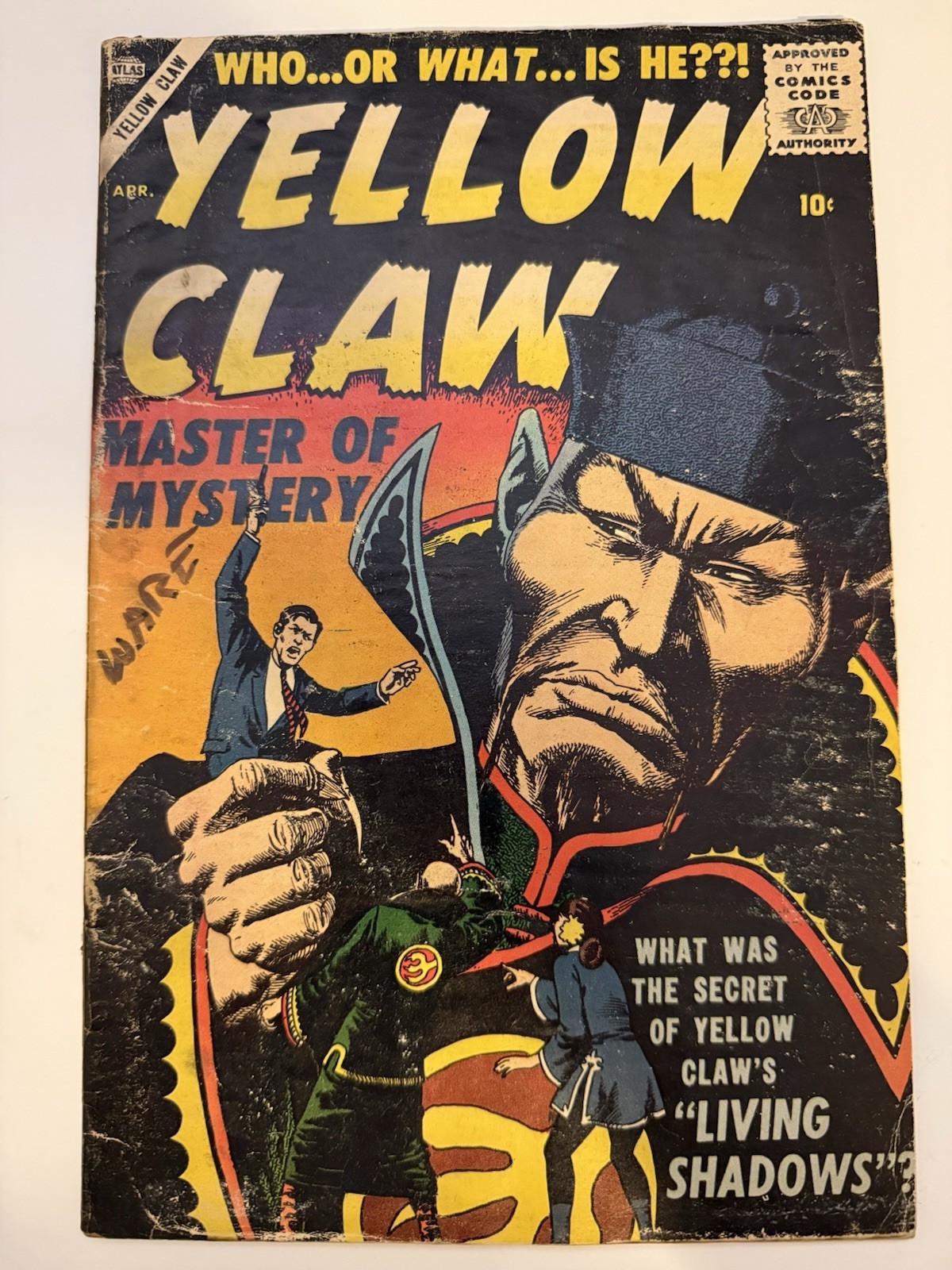Yellow Claw #4 (Marvel Comics April 1957) - RARE 🔥 Yellow Claw #4 (Marvel Comics April 1957) - RARE 🔥