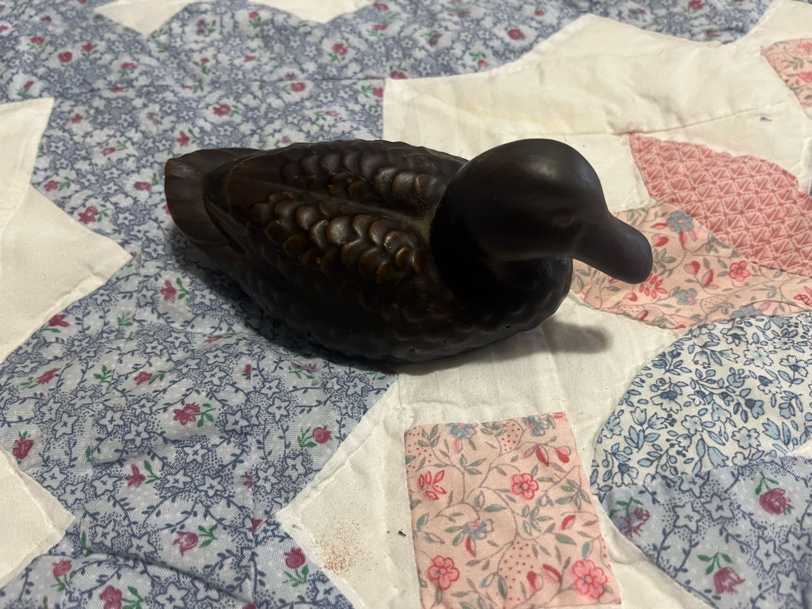 Avon Vintage Wax Wooden Duck waterfowl mallard collectible decor Pomandor vtg