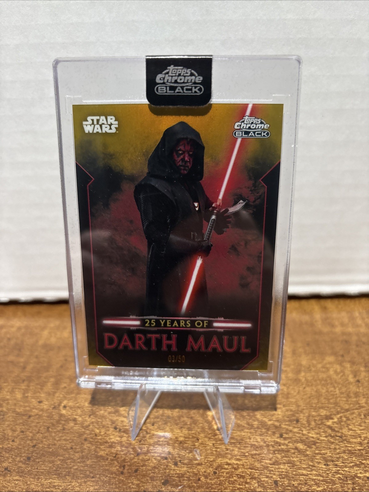 2024 Topps Chrome Black Star Wars #DM-19 Darth Maul 25th Anniversary /50 2024 Topps Chrome Black Star Wars #DM-19 Darth Maul 25th Anniversary /50