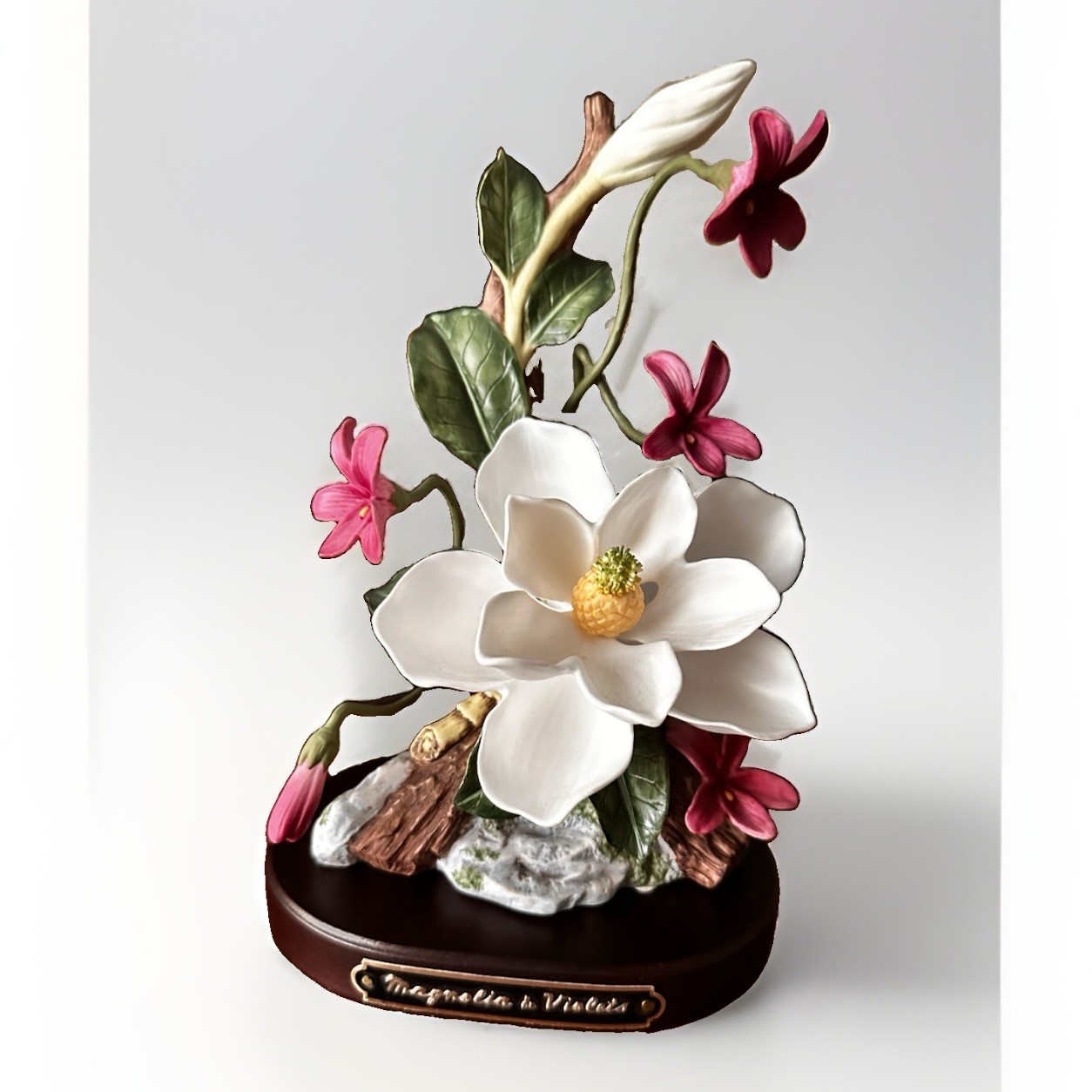 Rare 1996 Homco Magnolia And Violets, Marys Floral Collection