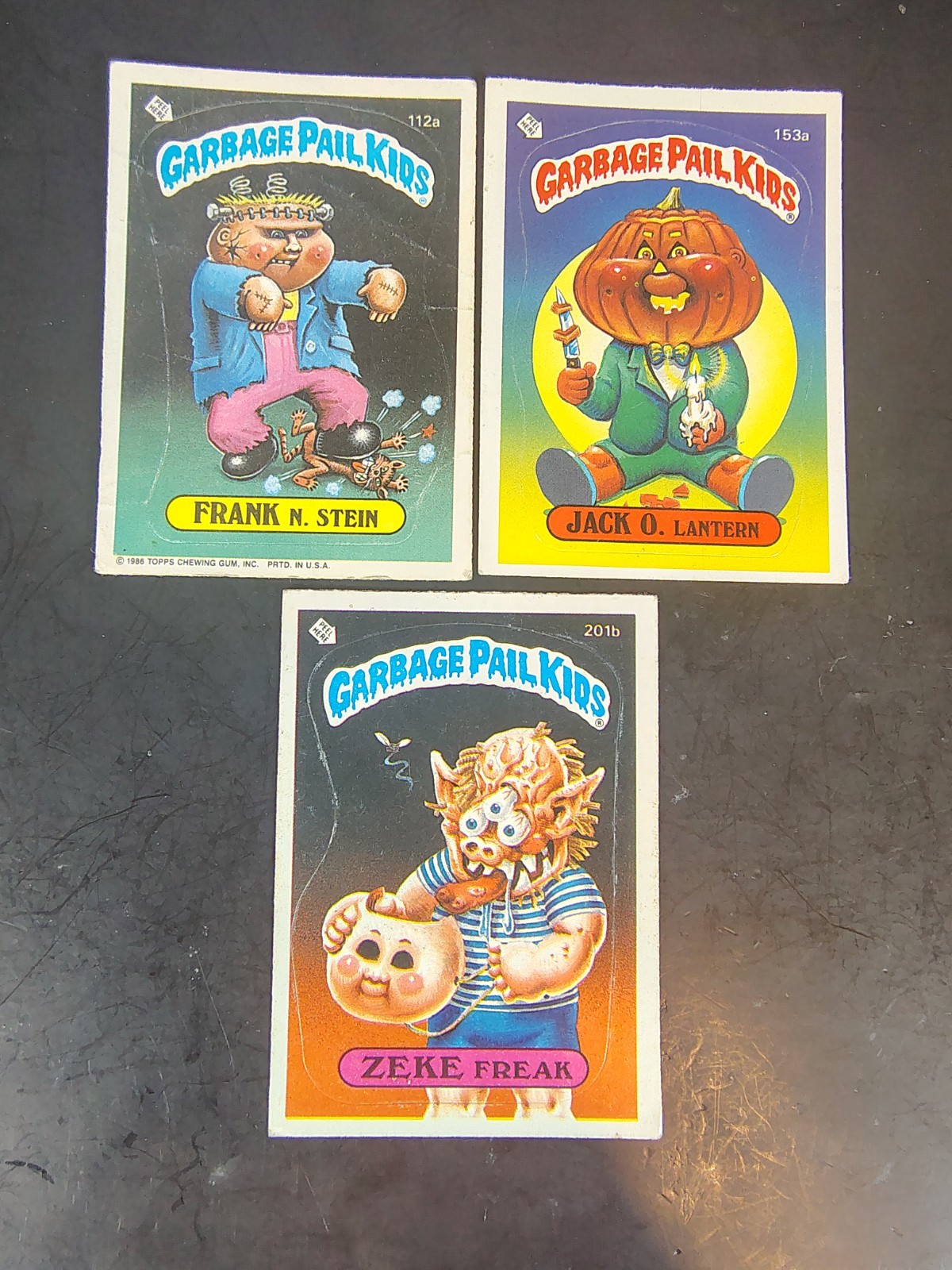 1986 Garbage Pail Kids GPK Halloween Monster Lot 112a 153a 201b Vintage Topps