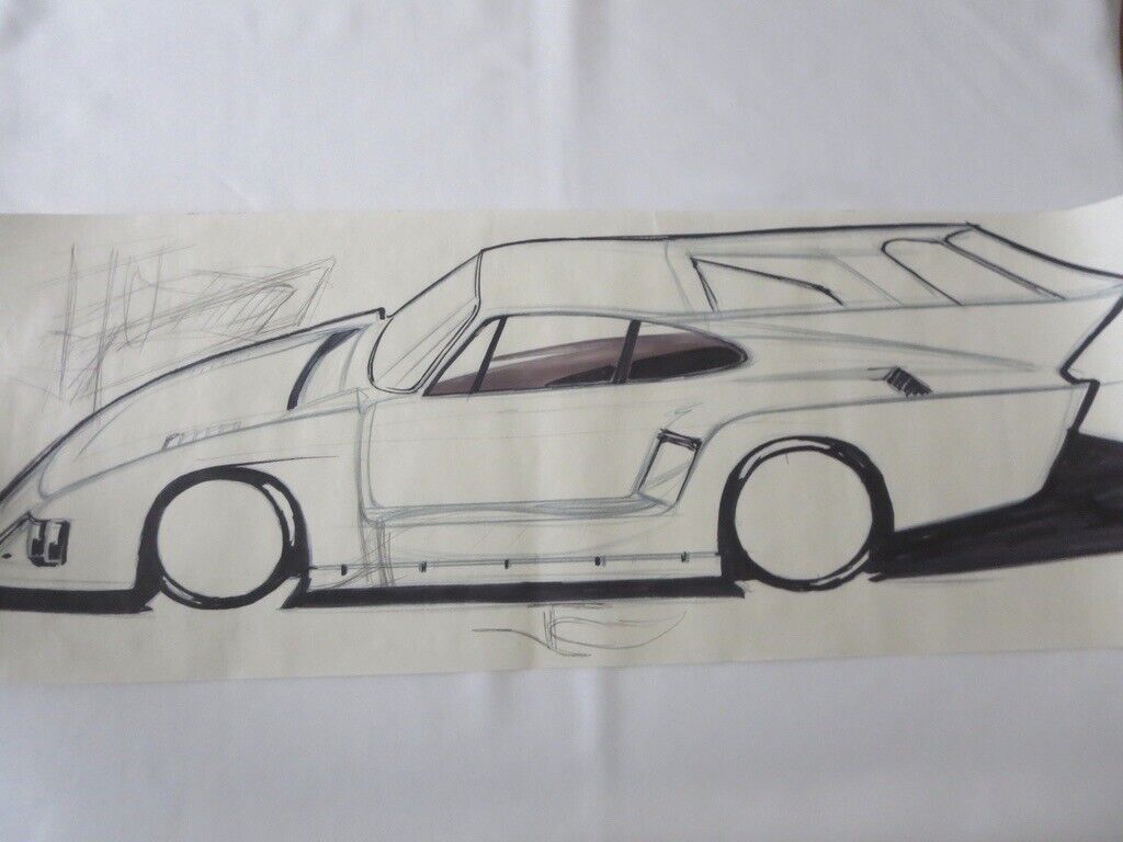 Porsche 935 Kremer Racing Design Sketch Drawing Art NOTTRODT Vintage