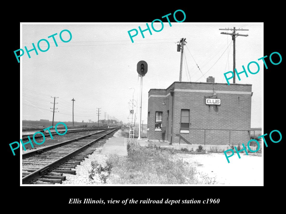 Ellis Illinois The Railroad Depot Station c1960 Large Historic Old Photo