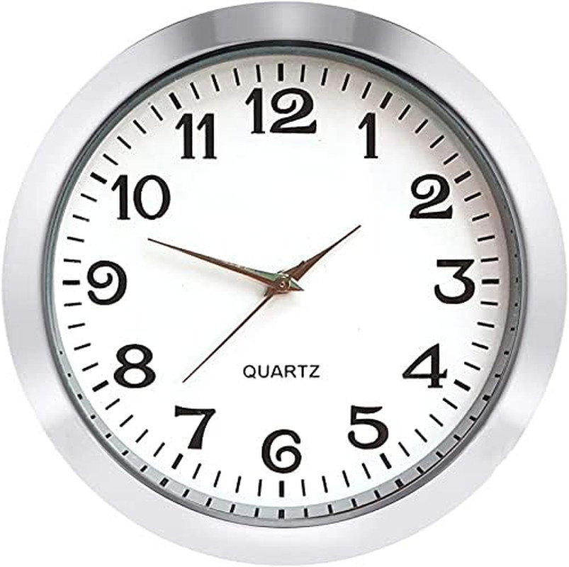 Mini Clock Insert 2-1/8 Inch (55 Mm) round Quartz Movement Miniature Clock White
