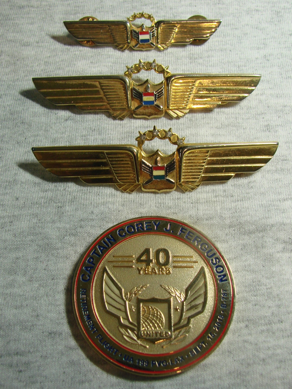 Vintage United Airlines Pilot Wings Leavens Mfg Attleboro Mass Vintage United Airlines Pilot Wings Leavens Mfg Attleboro Mass