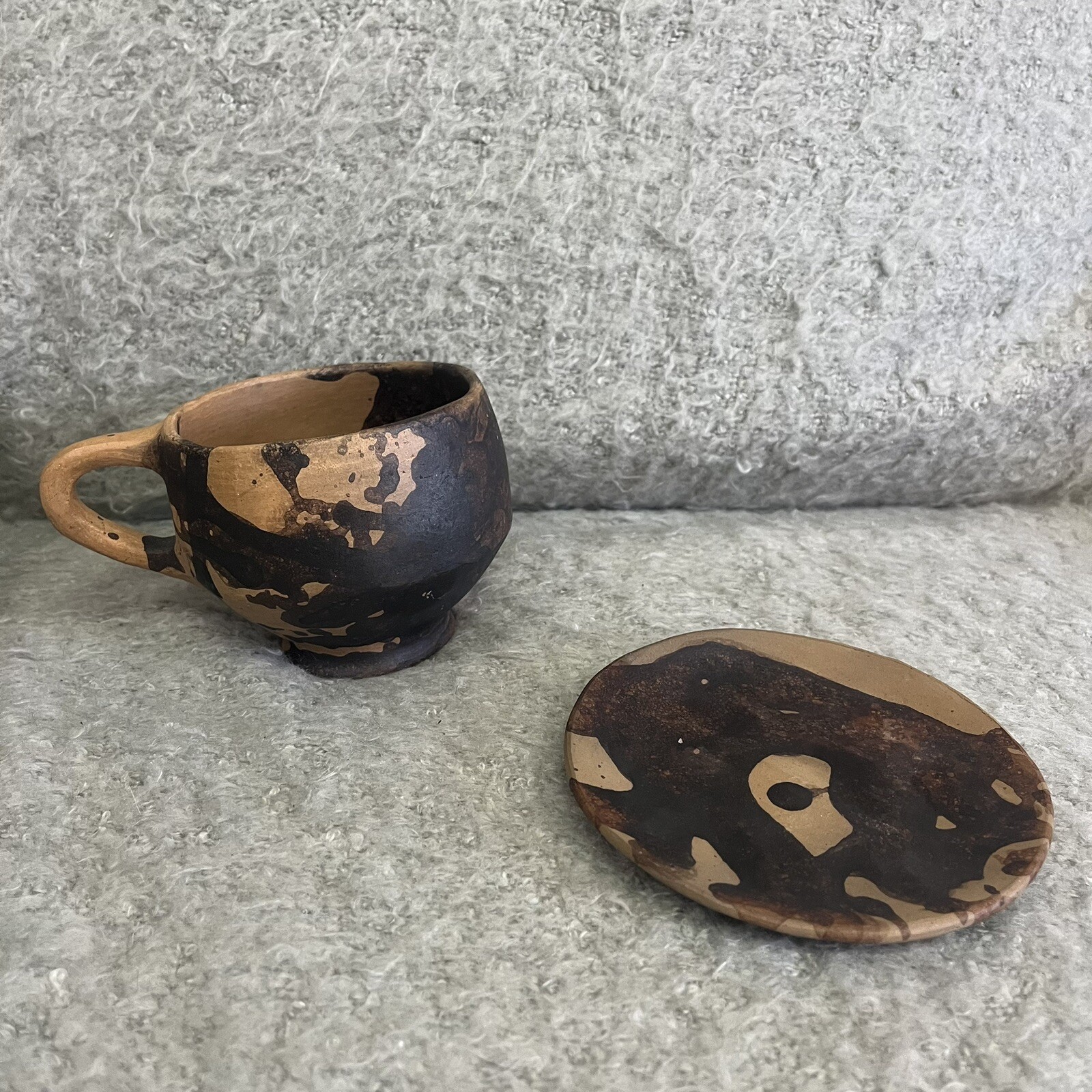 Tonaltepec Nabora Cup & Saucer by Ortíz Cortés Family Handmade Vintage Clay