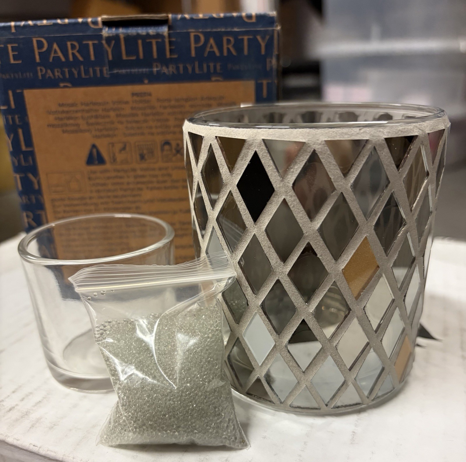 PartyLite Votive Candle Holder MOSAIC HARLEQUIN #P93314 New In Box