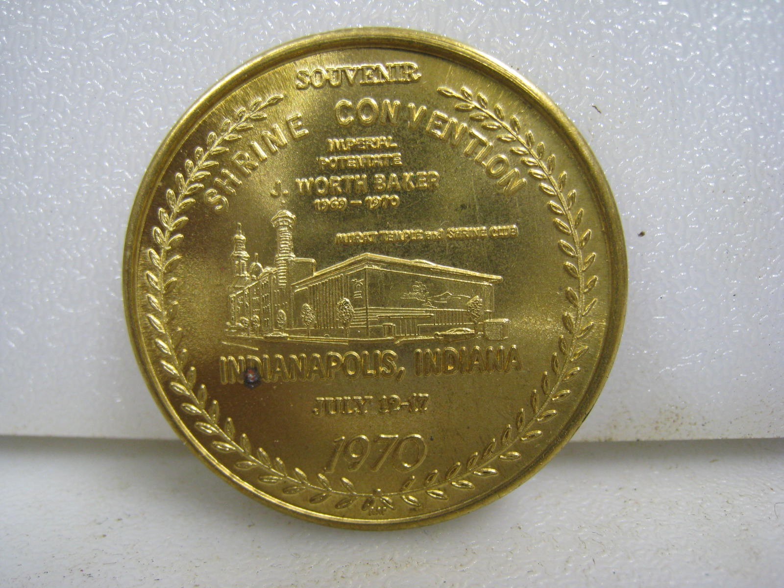 Vtg 1970 96th Imperial Shrine Convention Gold Tone Commemorative Coin