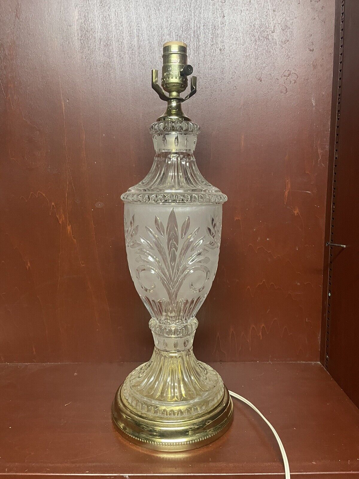 Vintage ZAJECAR 24% Lead Crystal Table Lamp Made In Yugoslavia 20” Tall