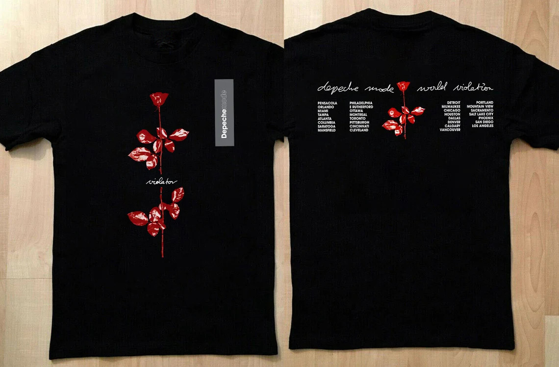 Vtg DEPECHE MODE World Violator Concert Cotton All Size Unisex Black Shirt CC497
