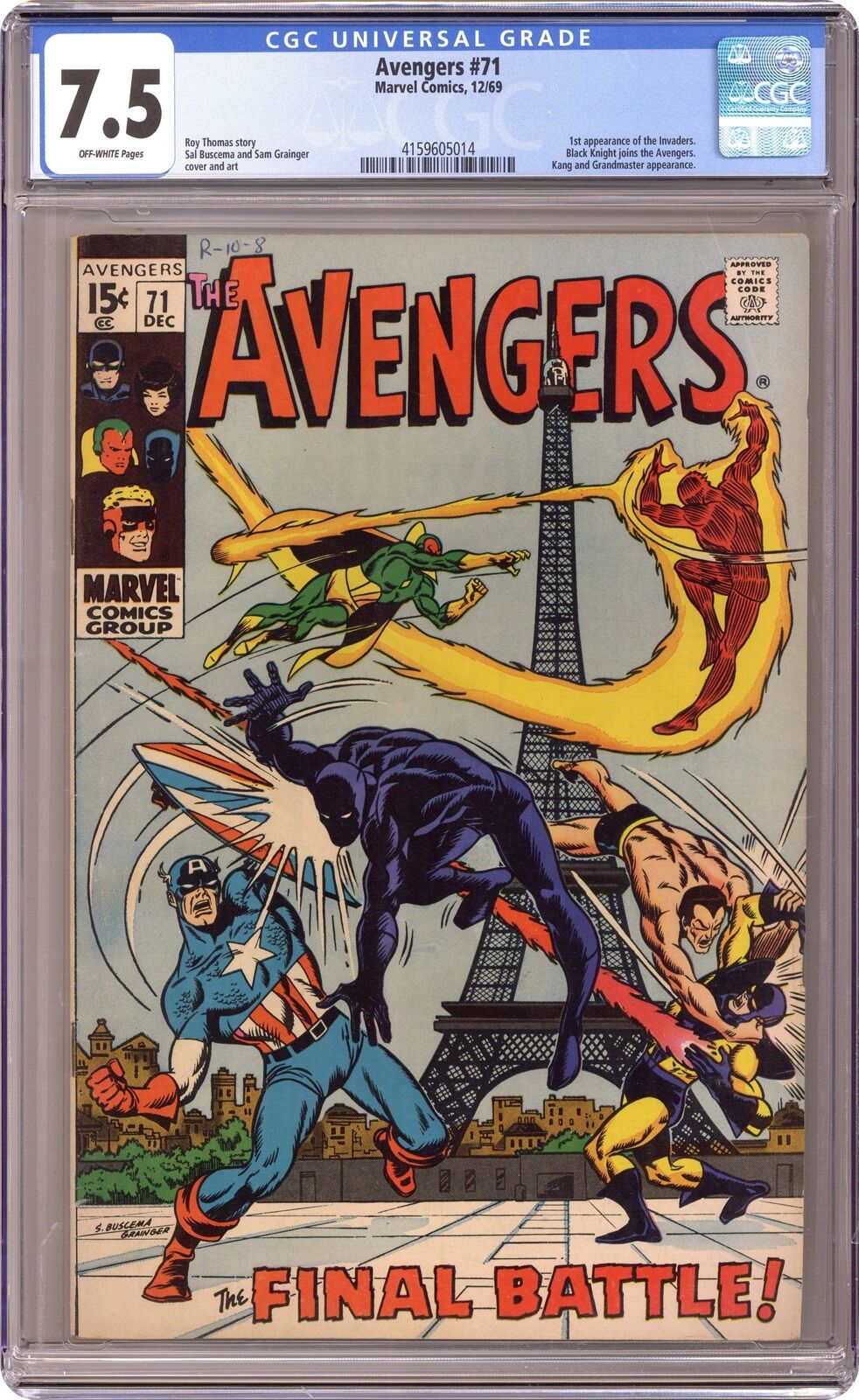 Avengers #71 CGC 7.5 1969 4159605014 1st app. Invaders