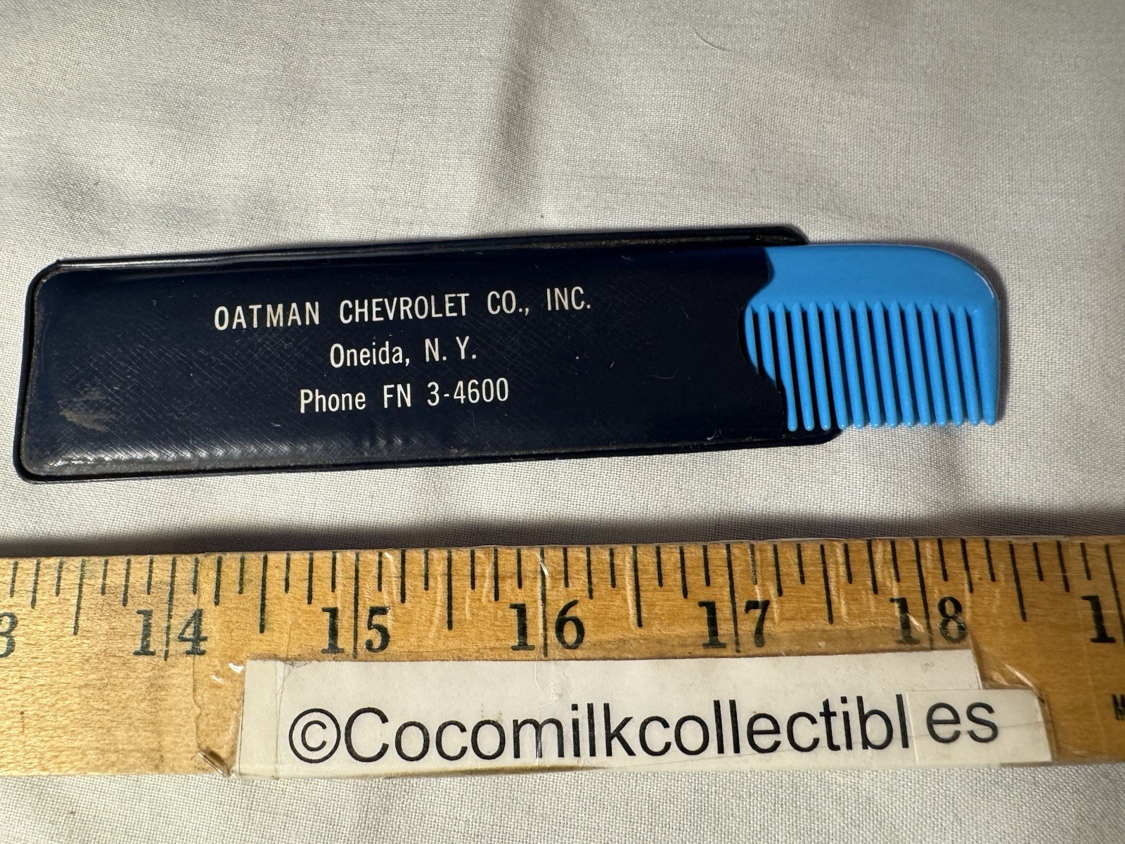 Vintage 1950\'s Advertising Men\'s Comb Oatman Chevrolet Co Oneida NY Chevy Auto