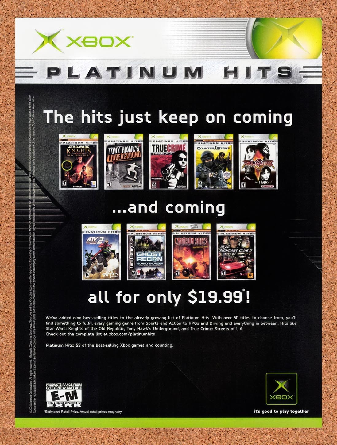 2004 Microsoft Xbox Games Platinum Hits Original Advertisement / Retro Promo v5