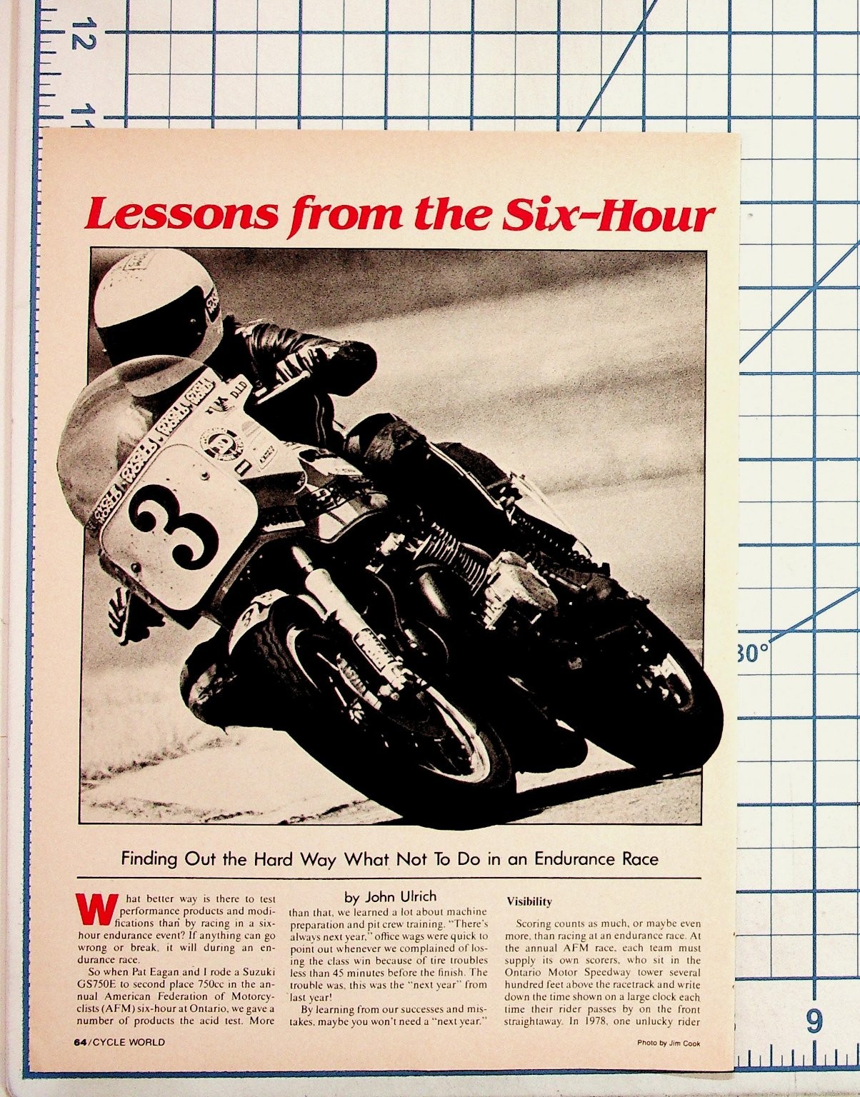 1979 World Cycle Magazine Article: AFM Six-Hour Endurance Race Suzuki GS750