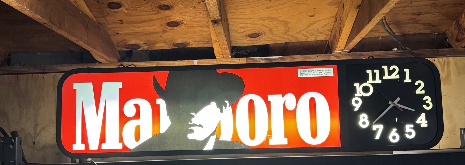 Marlboro Lighted Cowboy 1993 Cigarette Sign Clock RARE WOW 2 Sided WORKS READ Marlboro Lighted Cowboy 1993 Cigarette Sign Clock RARE WOW 2 Sided WORKS READ