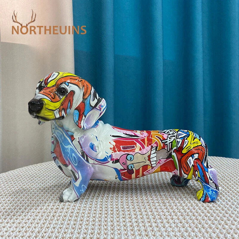 Resin Dachshund Dog Painted