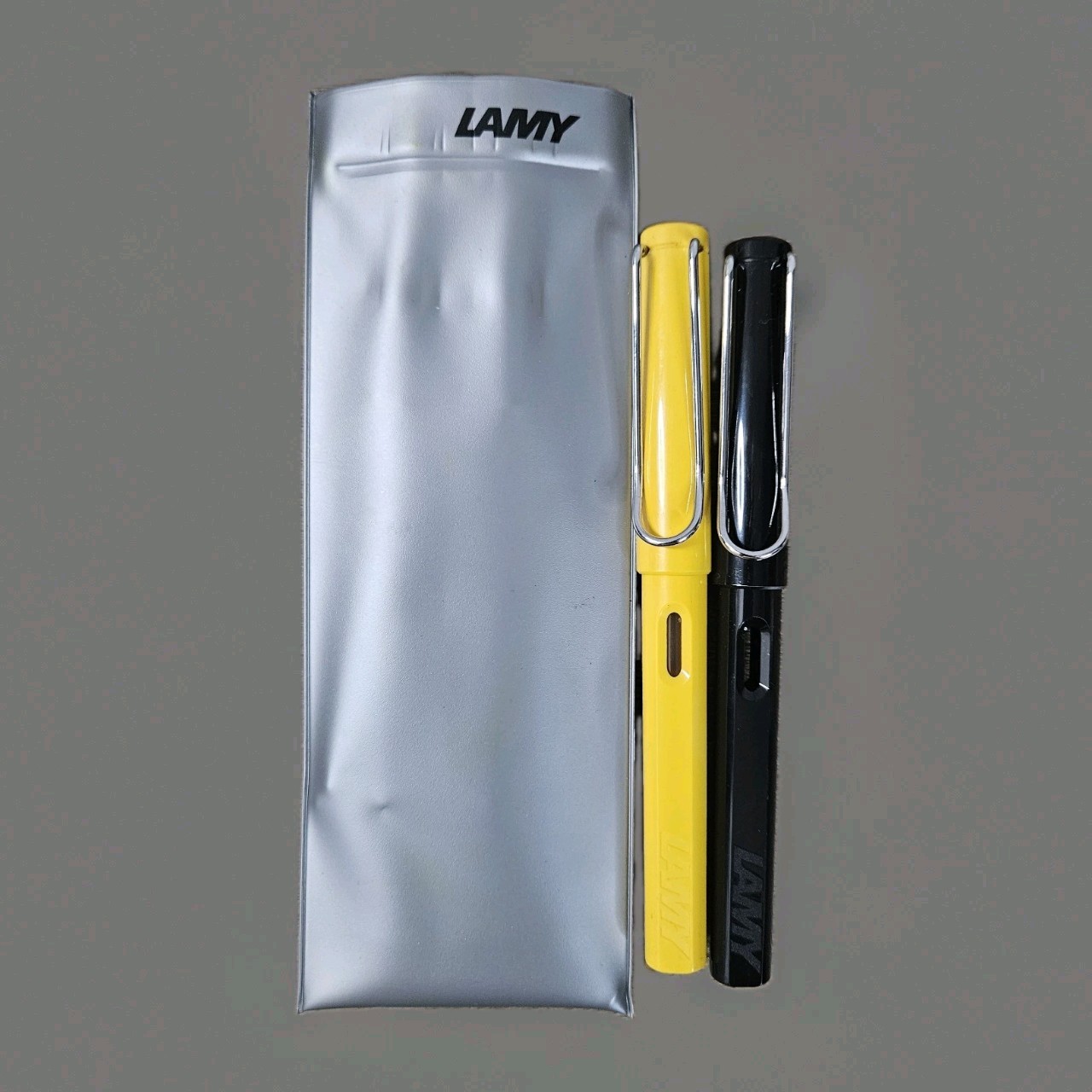 Lamy Safari Mango Fountain Pen W/ F Nib & M Nib LOT OF 2  + Converter Cartridge