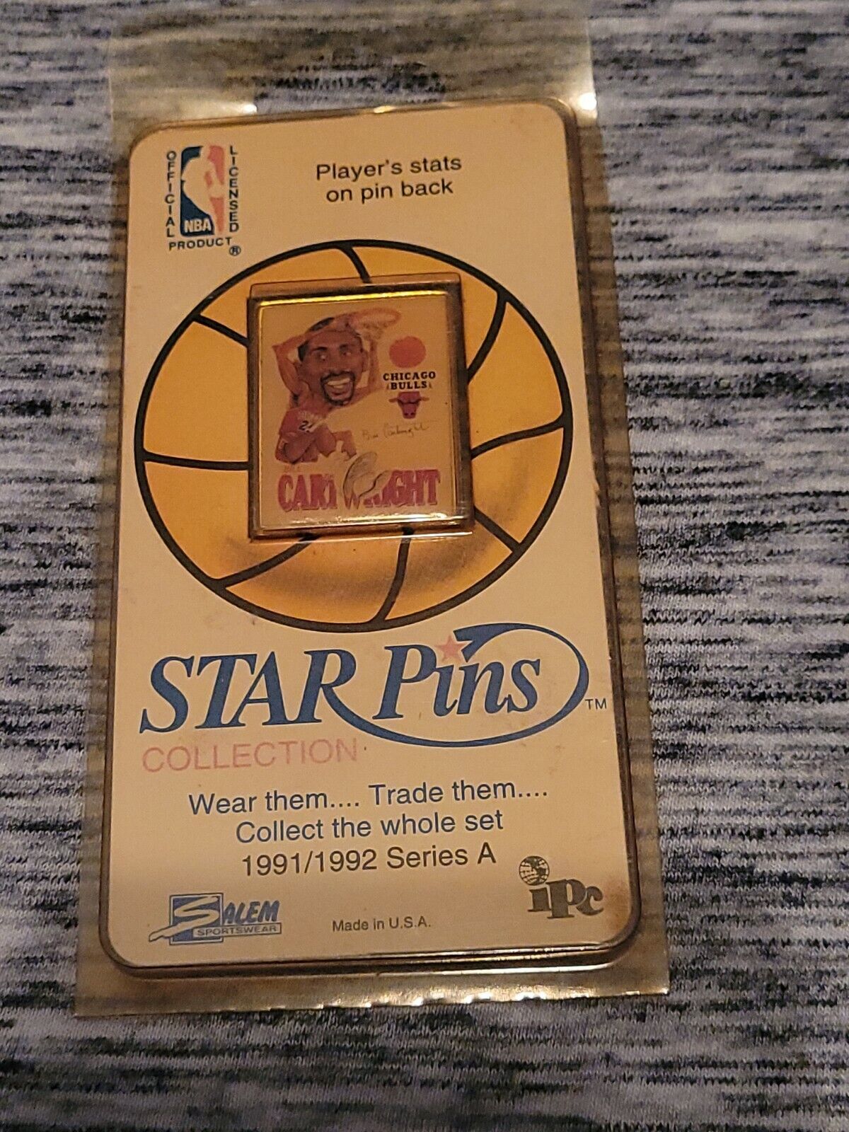 NBA 1990 1991 Star Pins Collection Bill Cartwright Chicago Bulls Pin
