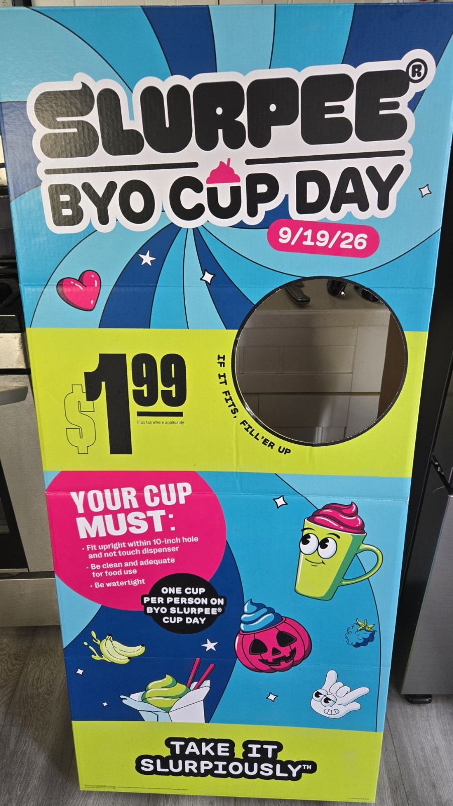 7 Eleven Slurpee BYO Cup In store Event Display Size Cardboard Standee 2026