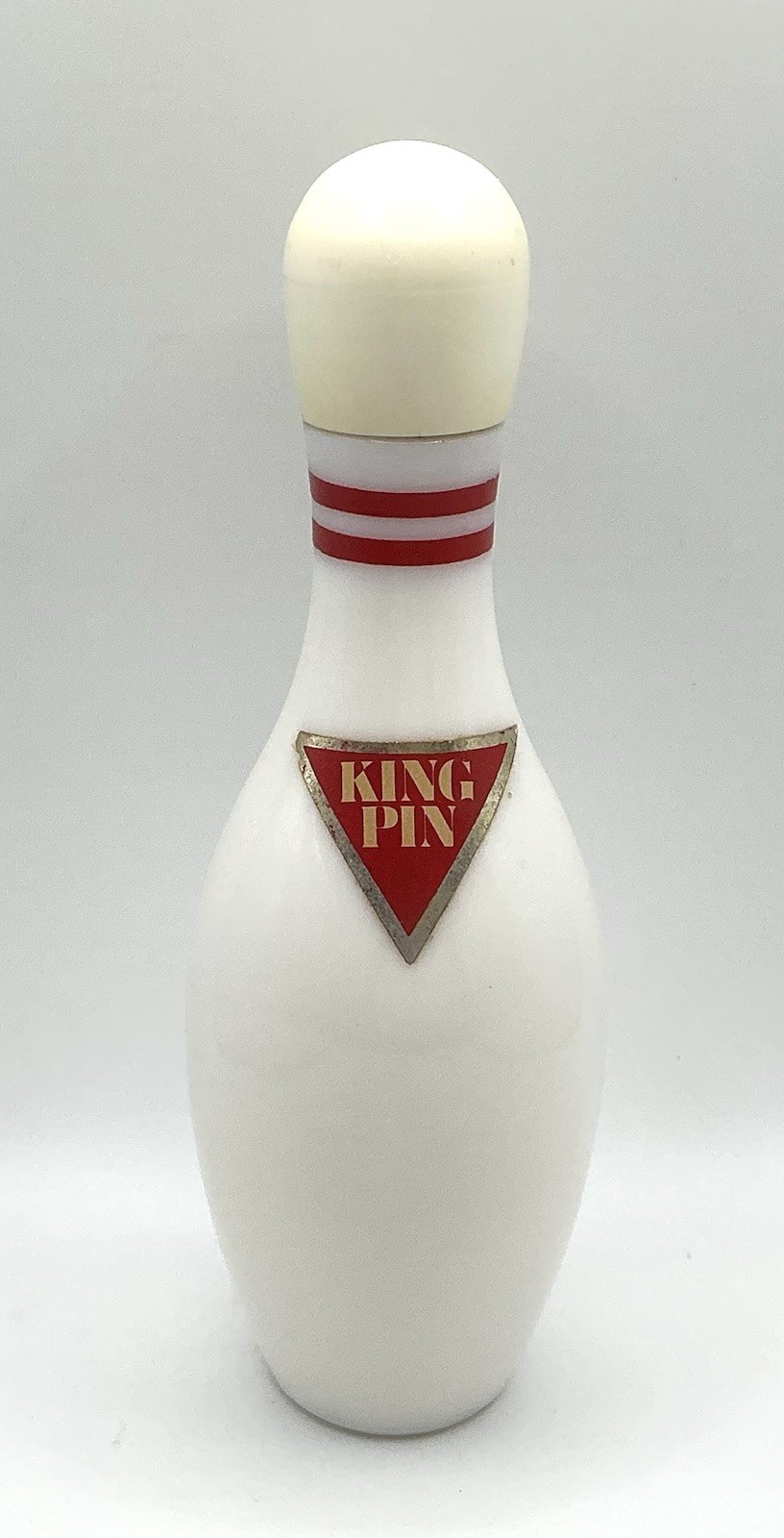 Avon “King Pin” White Milk Glass Decanter Cologne After Shave Bottle 1960-1970s