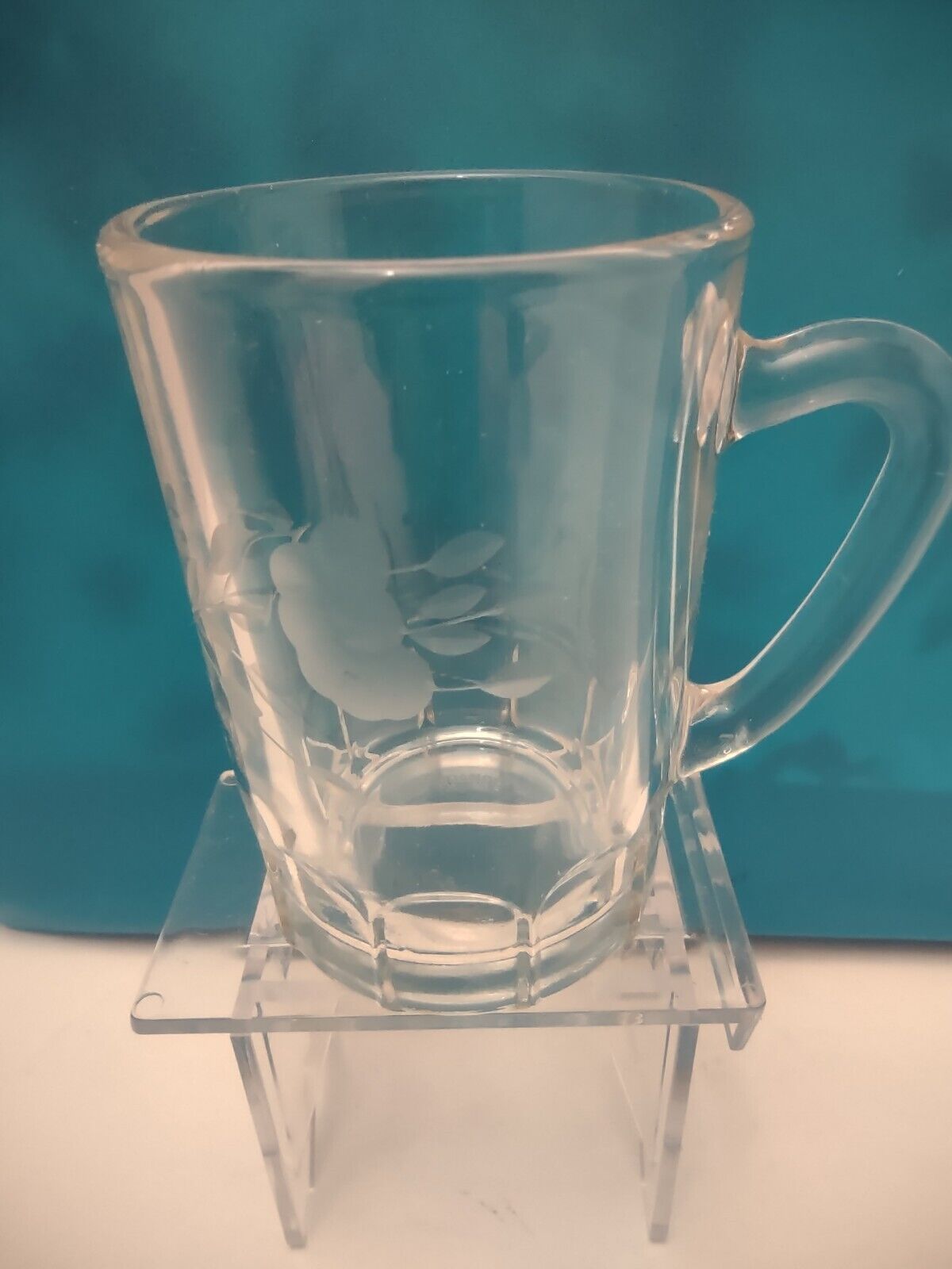 Princess House heritage crystal shot glass with handle mini 3” Kid Cup glass mug