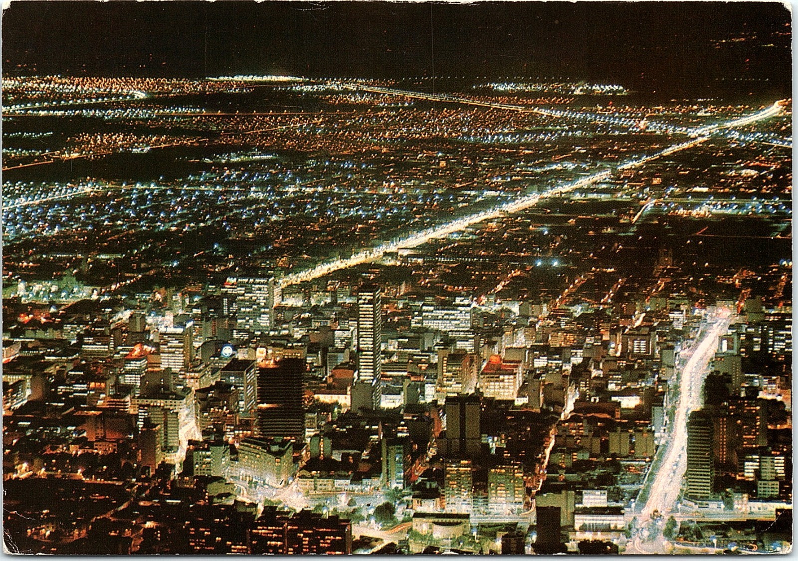 Vintage Postcard Bogota Colombia Night View