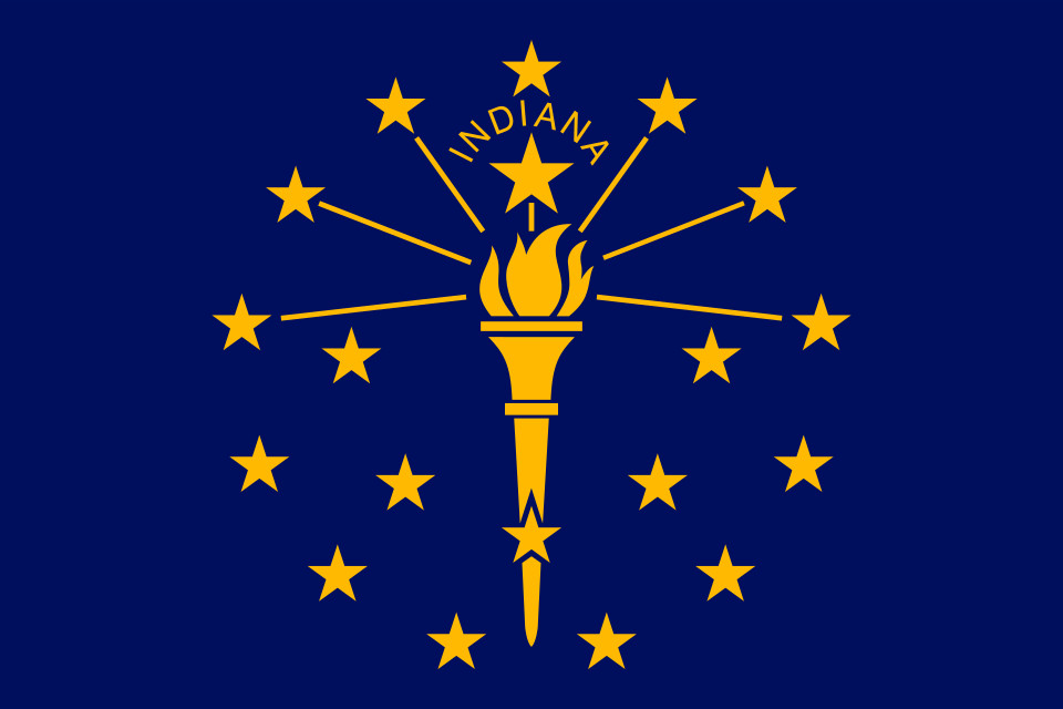 Anley Fly Breeze Series Double Sided 3-Ply Indiana State Flag 3x5 Foot