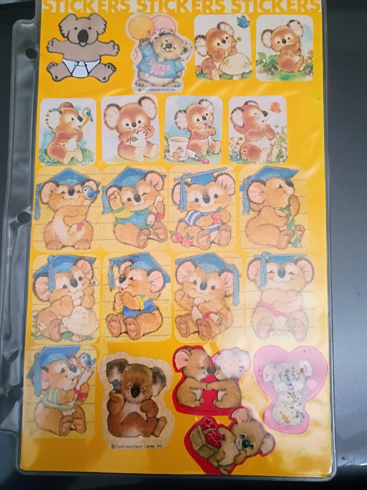 Vintage 1976 and 80s Hallmark Stickers and Giant Banner Sheet Vintage 1976 and 80s Hallmark Stickers and Giant Banner Sheet