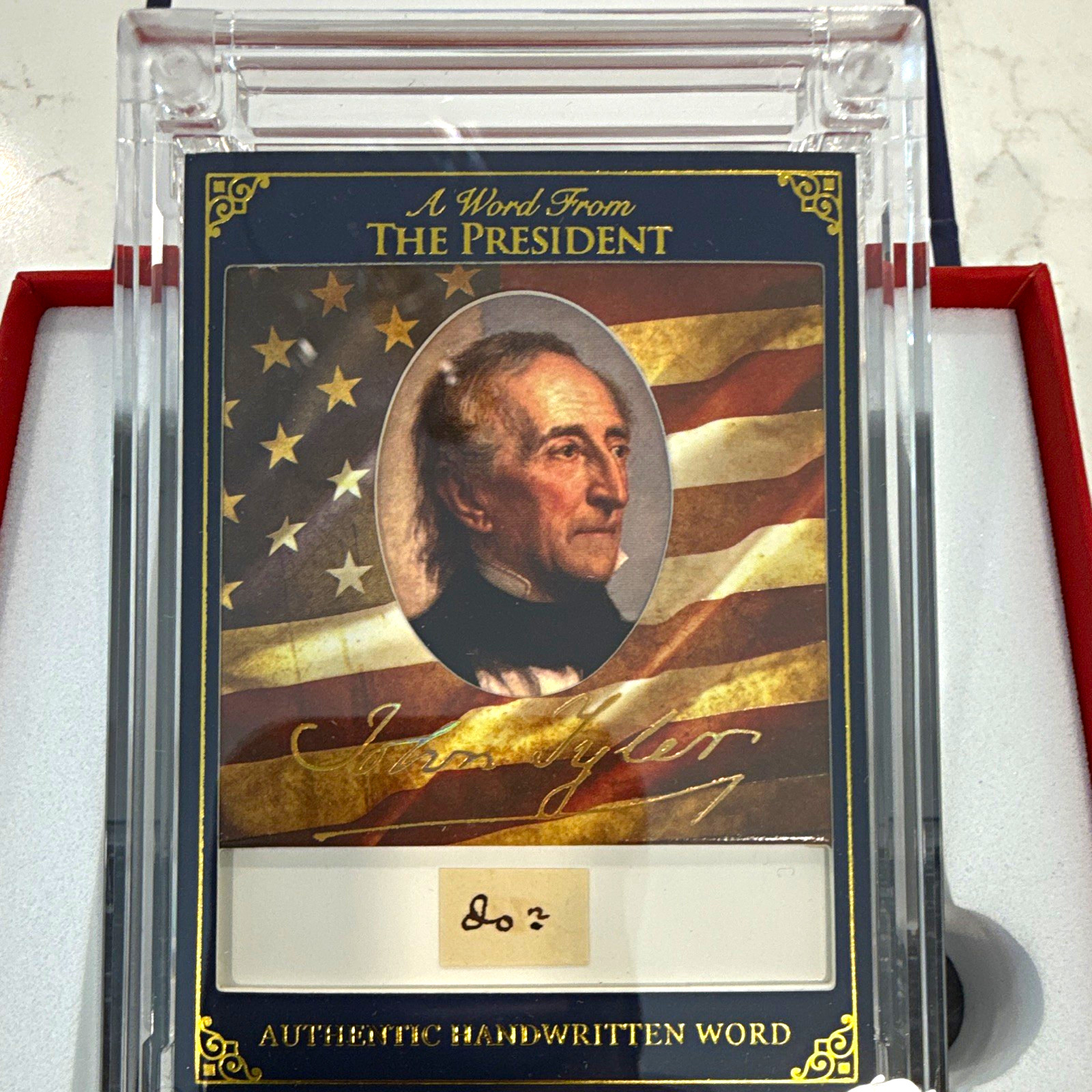 President John Tyler Authentic Handwritten Word Relic Card 2025 Cardstock